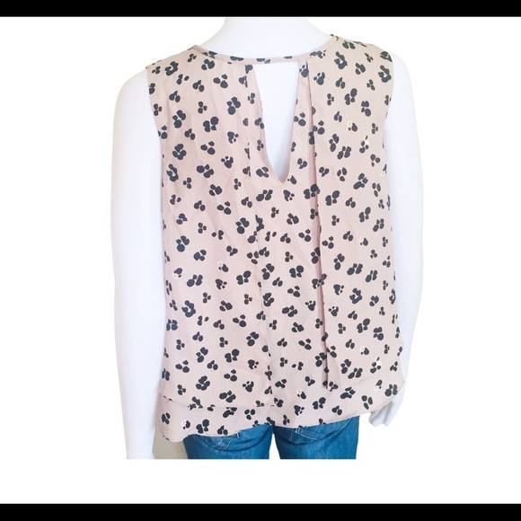 ZARA BASIC Print Flutter Sleeveless Blouse With Open Back Mocha/Tan Size XS - Picture 4 of 13